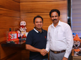 With Rajiv Chilaka at Green Gold Animation Studio